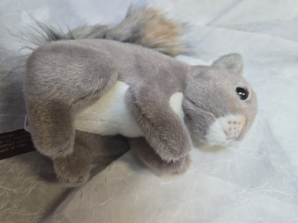 The Bearington Collection 7" Gray Squirrel Lil' Peanut Plush Animal. So Soft